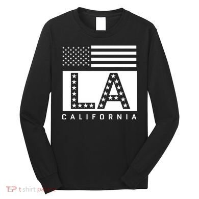 American LA California State Flag Long Sleeve Shirt