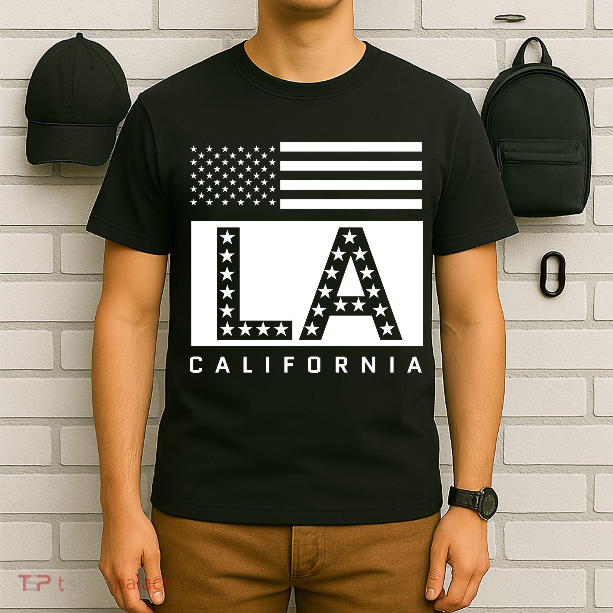 American LA California State Flag T-Shirt