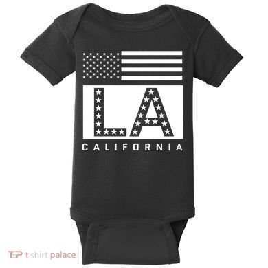 American LA California State Flag Baby Bodysuit