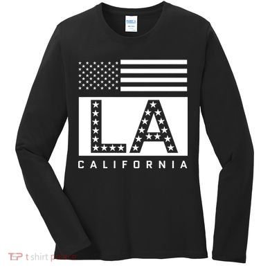 American LA California State Flag Women's Long Sleeve Shirt
