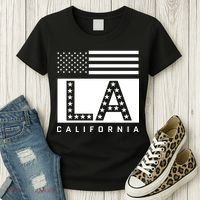 American LA California State Flag Women's T-Shirt thumb 3