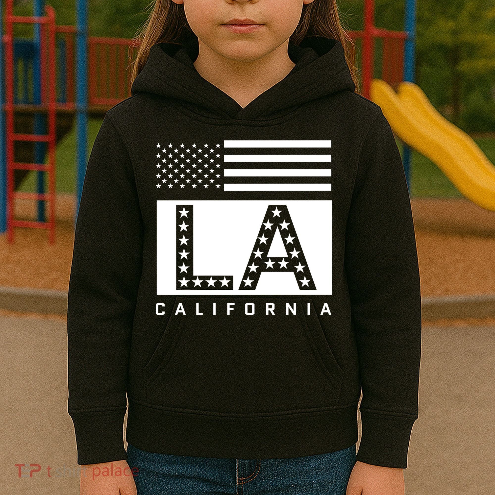 American LA California State Flag Kids Hoodie