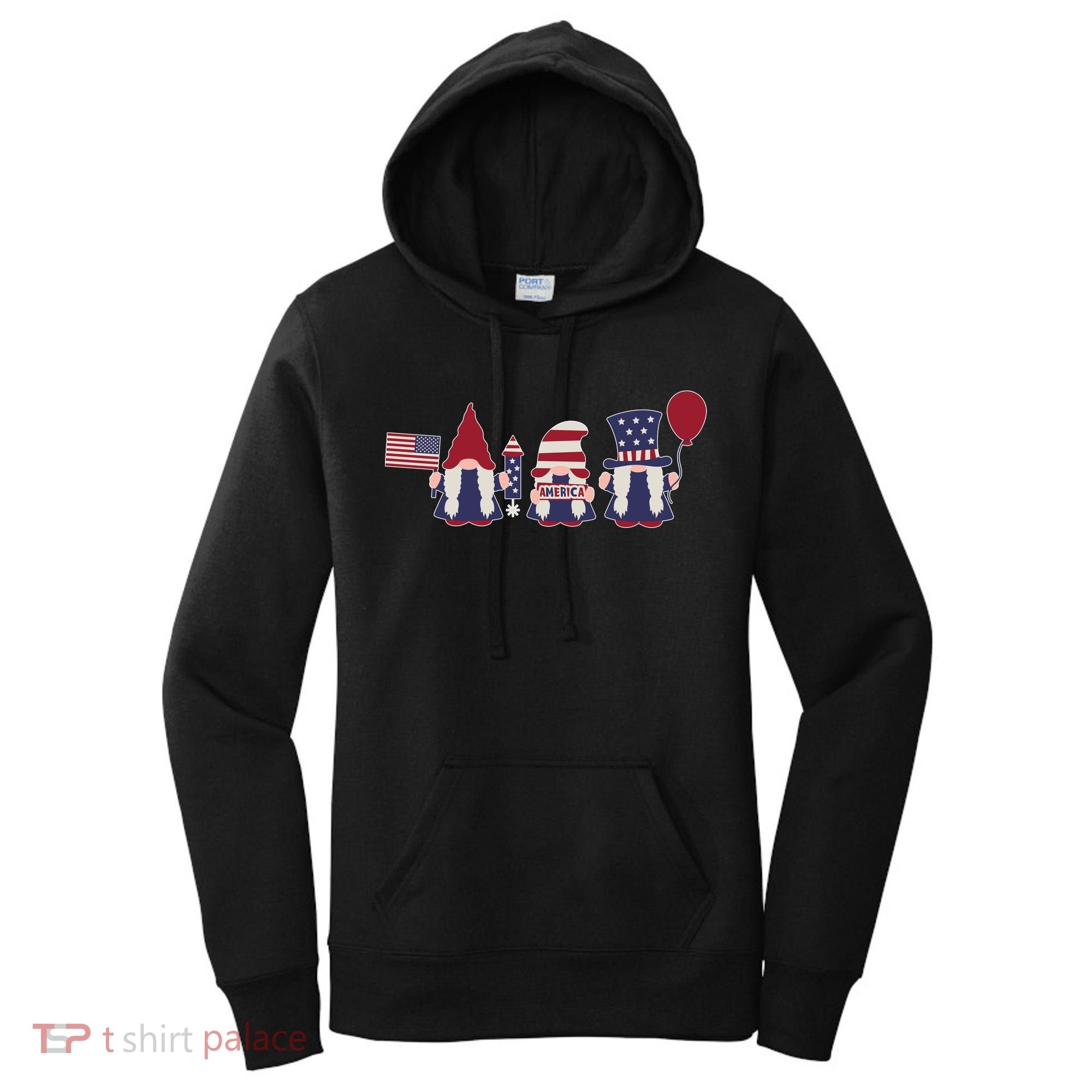American Lawn Gnomes USA Go America Women's Hoodie