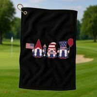 American Lawn Gnomes USA Go America Golf Towel thumb 1