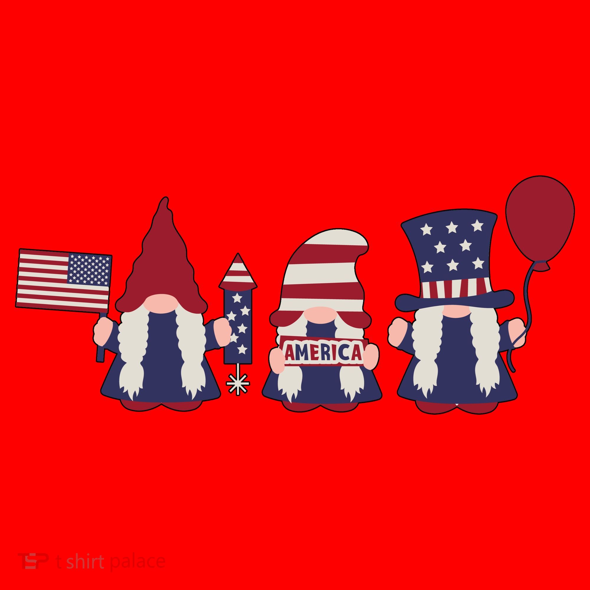 American Lawn Gnomes USA Go America Santa Hat