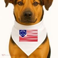 American League Baseball Flag USA-Made Doggie Bandana thumb 1