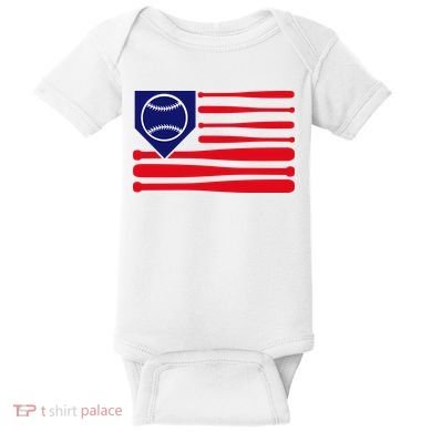 American League Baseball Flag Baby Bodysuit