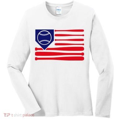 American League Baseball Flag Women's Long Sleeve Shirt