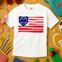 American League Baseball Flag Kids T-Shirt thumb 3