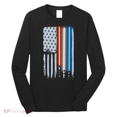 American Lightsaber Flag Long Sleeve Shirt