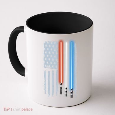 American Lightsaber Flag Coffee Mug