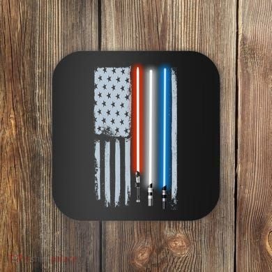 American Lightsaber Flag Coaster