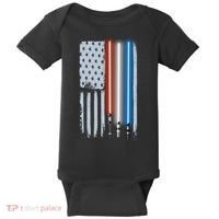 American Lightsaber Flag Baby Bodysuit thumb 0