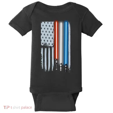 American Lightsaber Flag Baby Bodysuit