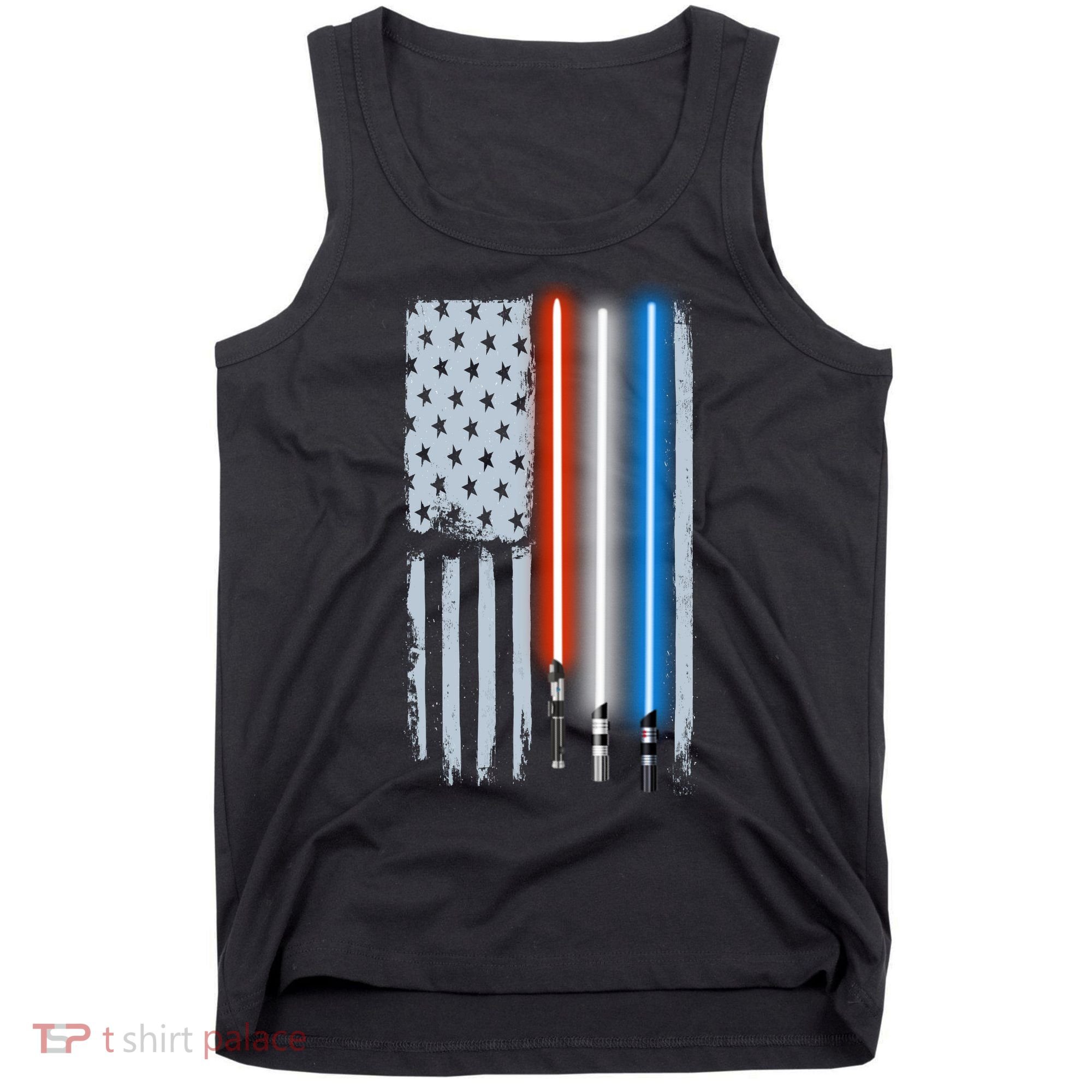 American Lightsaber Flag Tank Top