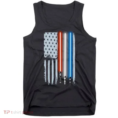American Lightsaber Flag Tank Top