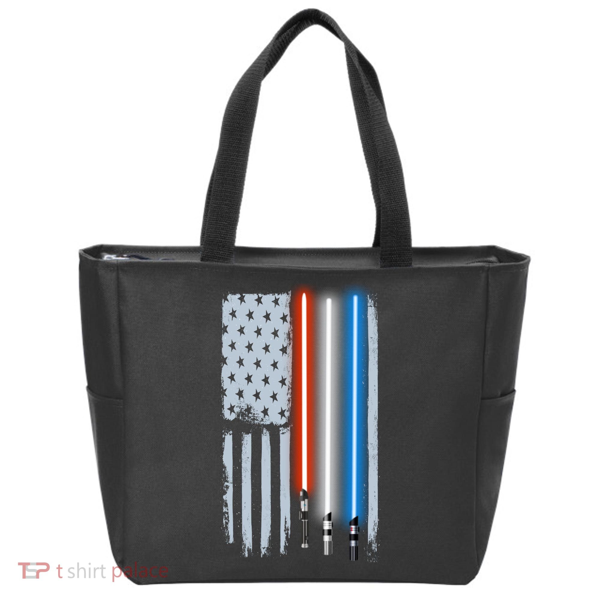 American Lightsaber Flag Tote Bag