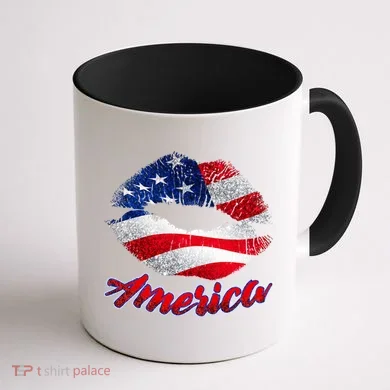 American Lips Coffee Mug back