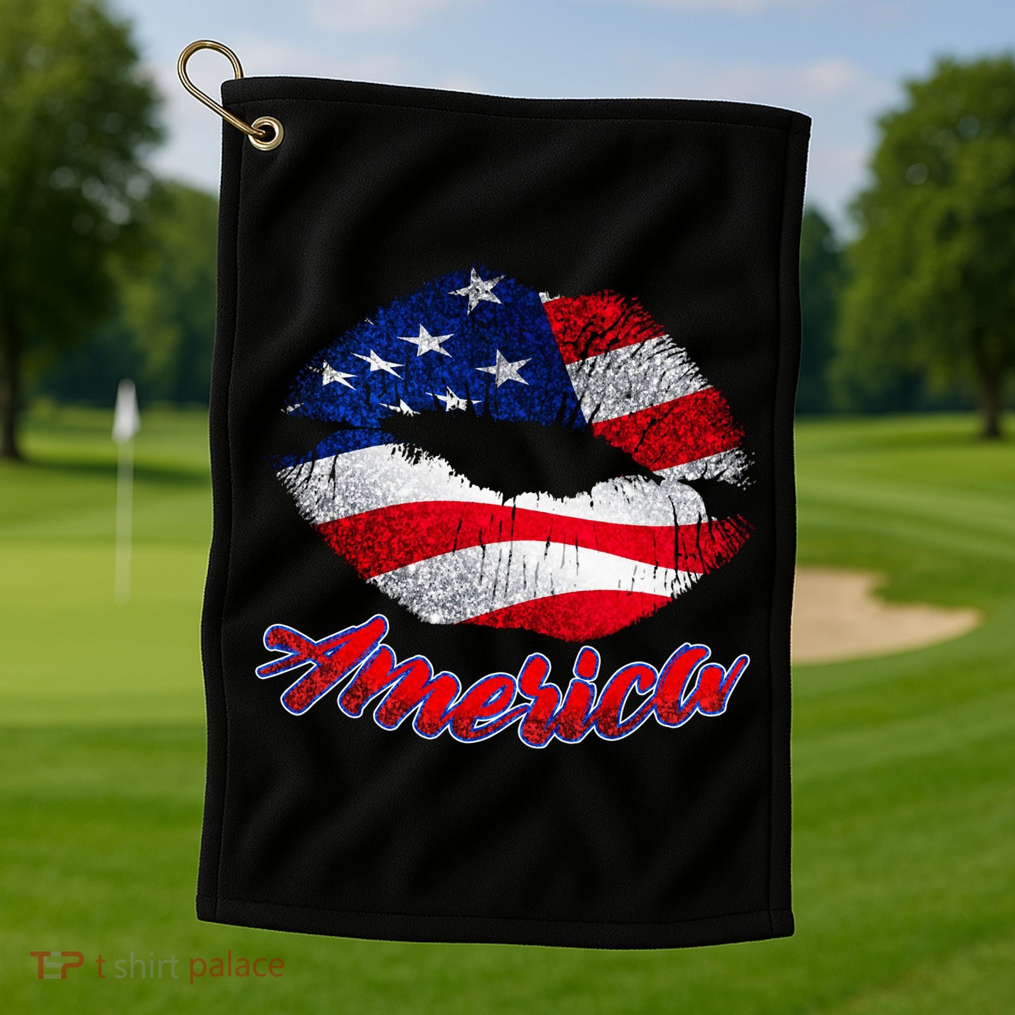 American Lips Golf Towel