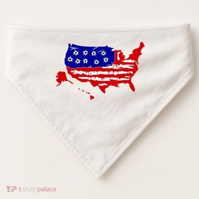 American Map With Bullet Holes 2nd Amendment USA-Made Doggie Bandana