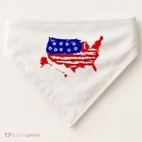 American Map With Bullet Holes 2nd Amendment USA-Made Doggie Bandana thumb 0