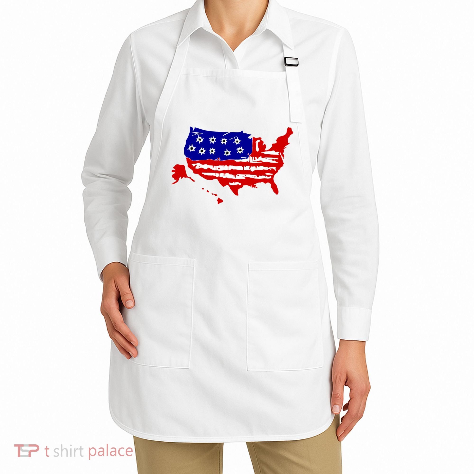 American Map With Bullet Holes 2nd Amendment Apron