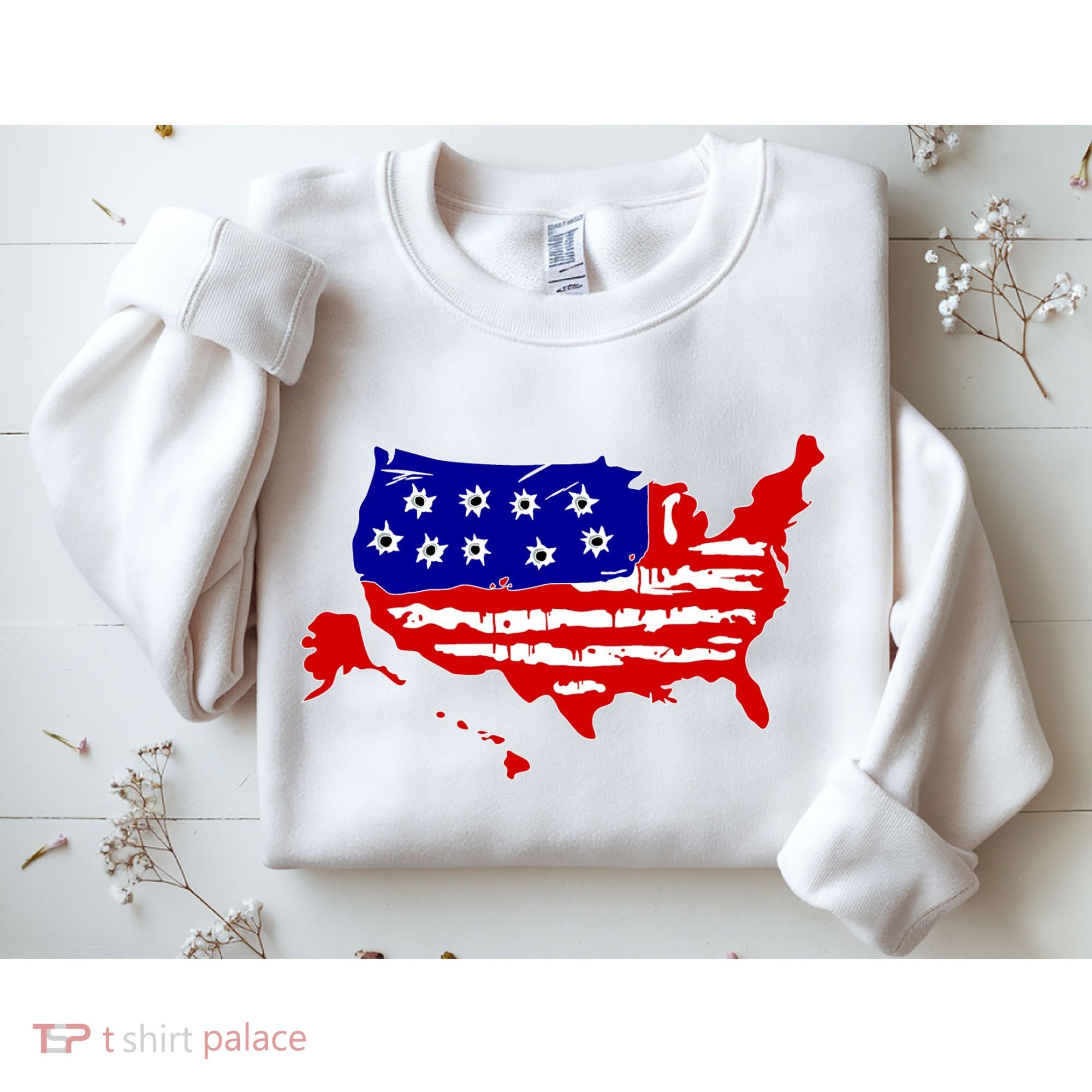 American Map With Bullet Holes 2nd Amendment Sweatshirt
