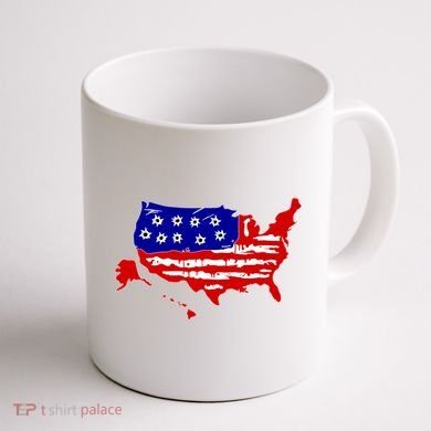 American Map With Bullet Holes 2nd Amendment Coffee Mug back