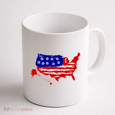 American Map With Bullet Holes 2nd Amendment Coffee Mug back