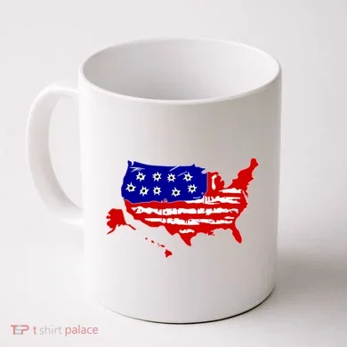 American Map With Bullet Holes 2nd Amendment Coffee Mug