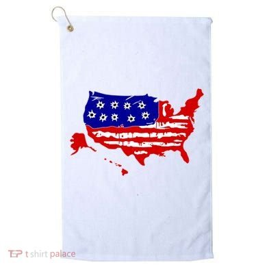 American Map With Bullet Holes 2nd Amendment Golf Towel