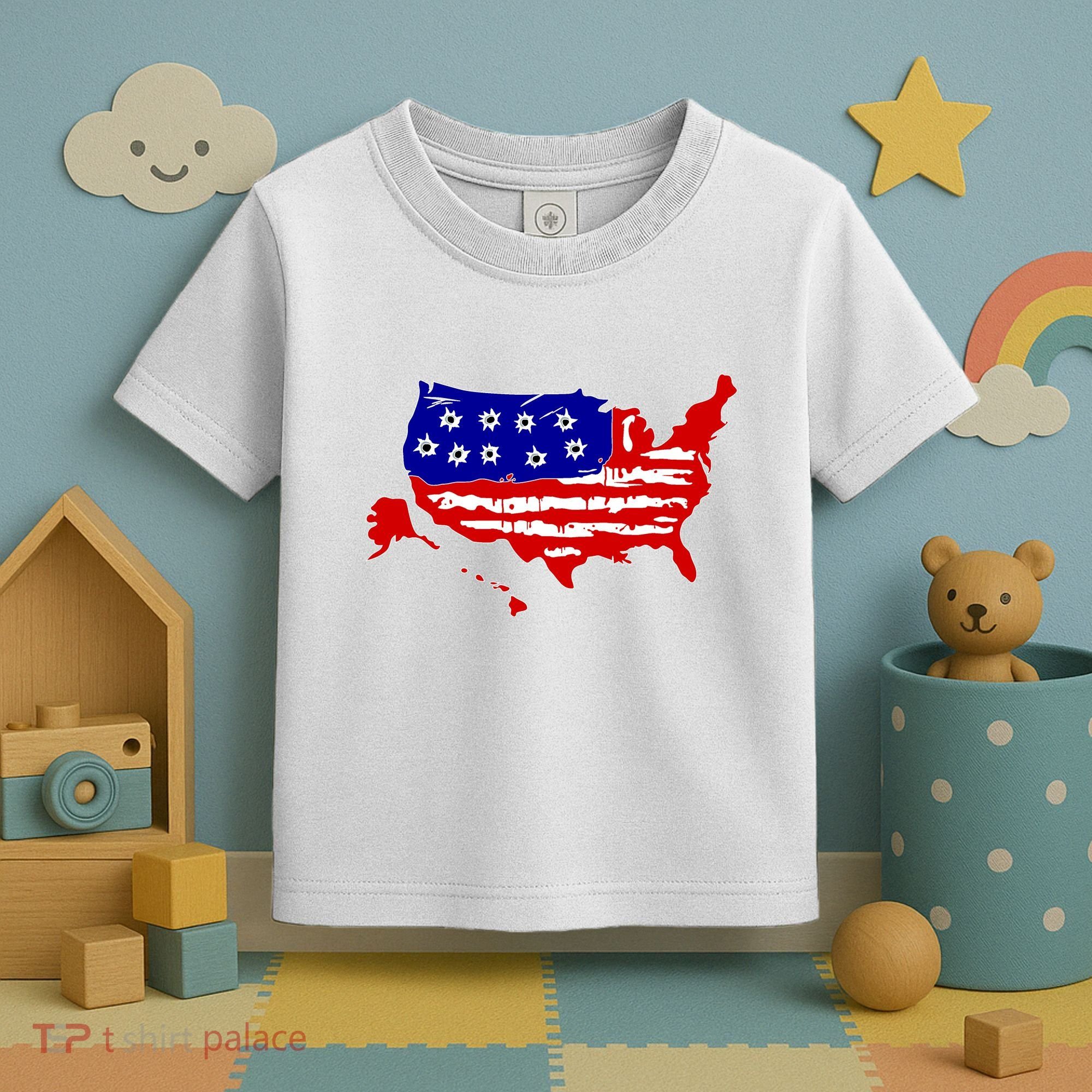American Map With Bullet Holes 2nd Amendment Toddler T-Shirt