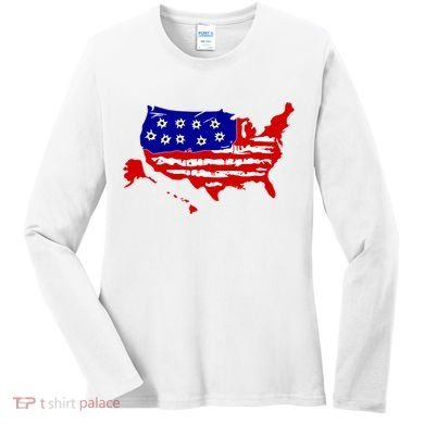 American Map With Bullet Holes 2nd Amendment Women's Long Sleeve Shirt
