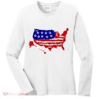 American Map With Bullet Holes 2nd Amendment Women's Long Sleeve Shirt thumb 0