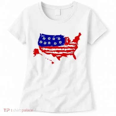 American Map With Bullet Holes 2nd Amendment Women's T-Shirt