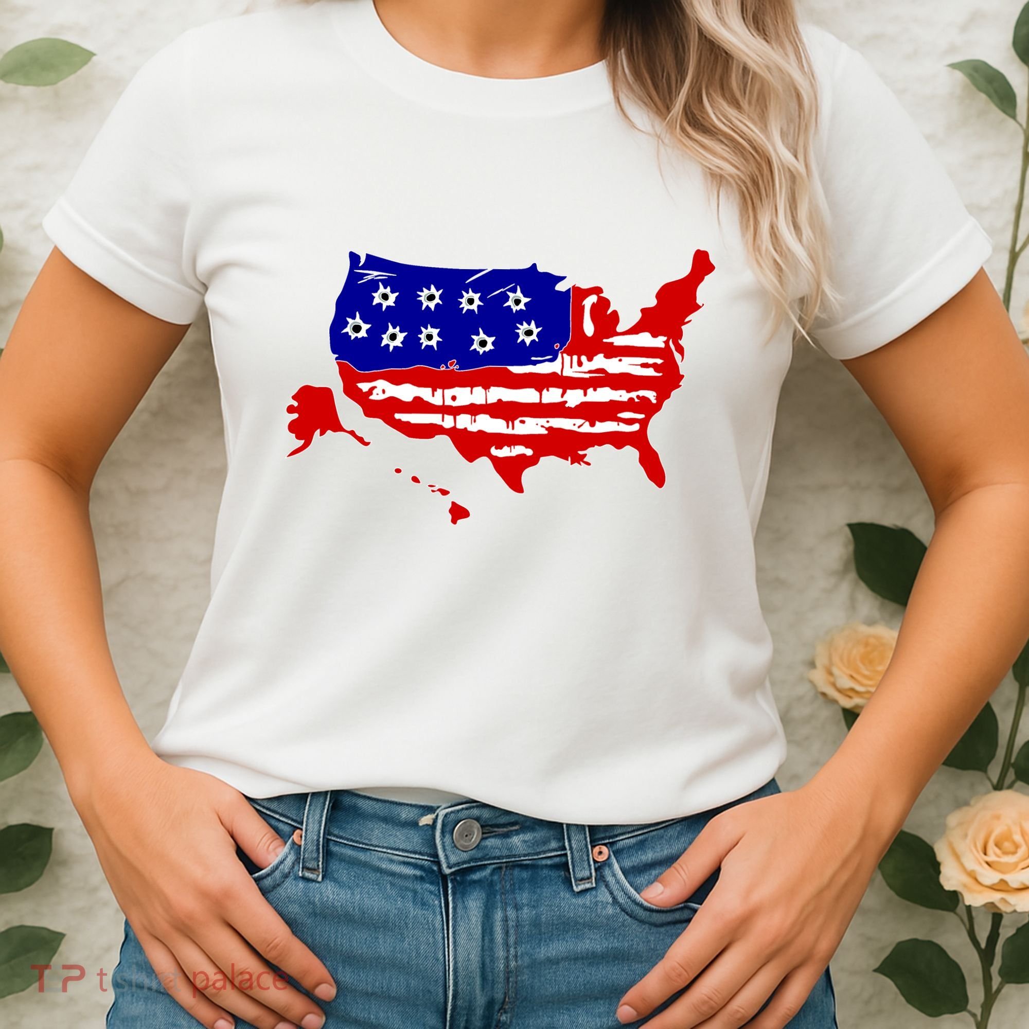 American Map With Bullet Holes 2nd Amendment Women's T-Shirt