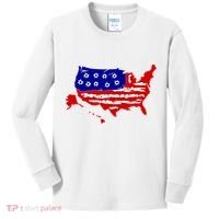 American Map With Bullet Holes 2nd Amendment Kids Long Sleeve Shirt thumb 0