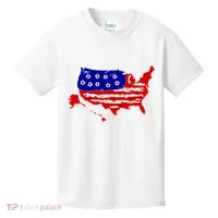 American Map With Bullet Holes 2nd Amendment Kids T-Shirt thumb 0