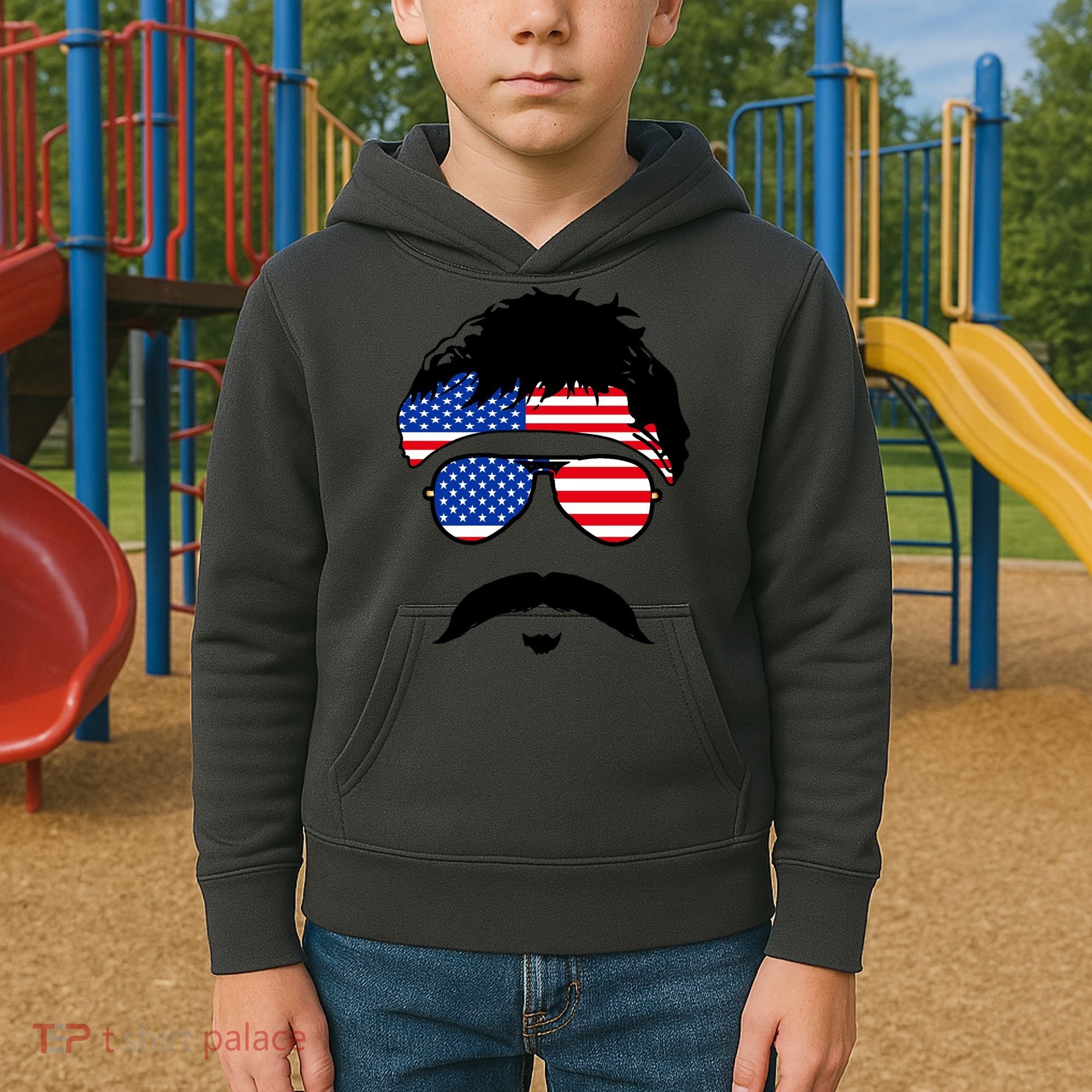 American Minshew Mustache Duval  Kids Hoodie