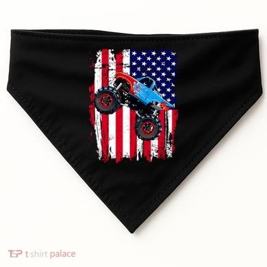 American Monster Truck Flag USA-Made Doggie Bandana