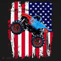 American Monster Truck Flag Women's Hoodie thumb 2