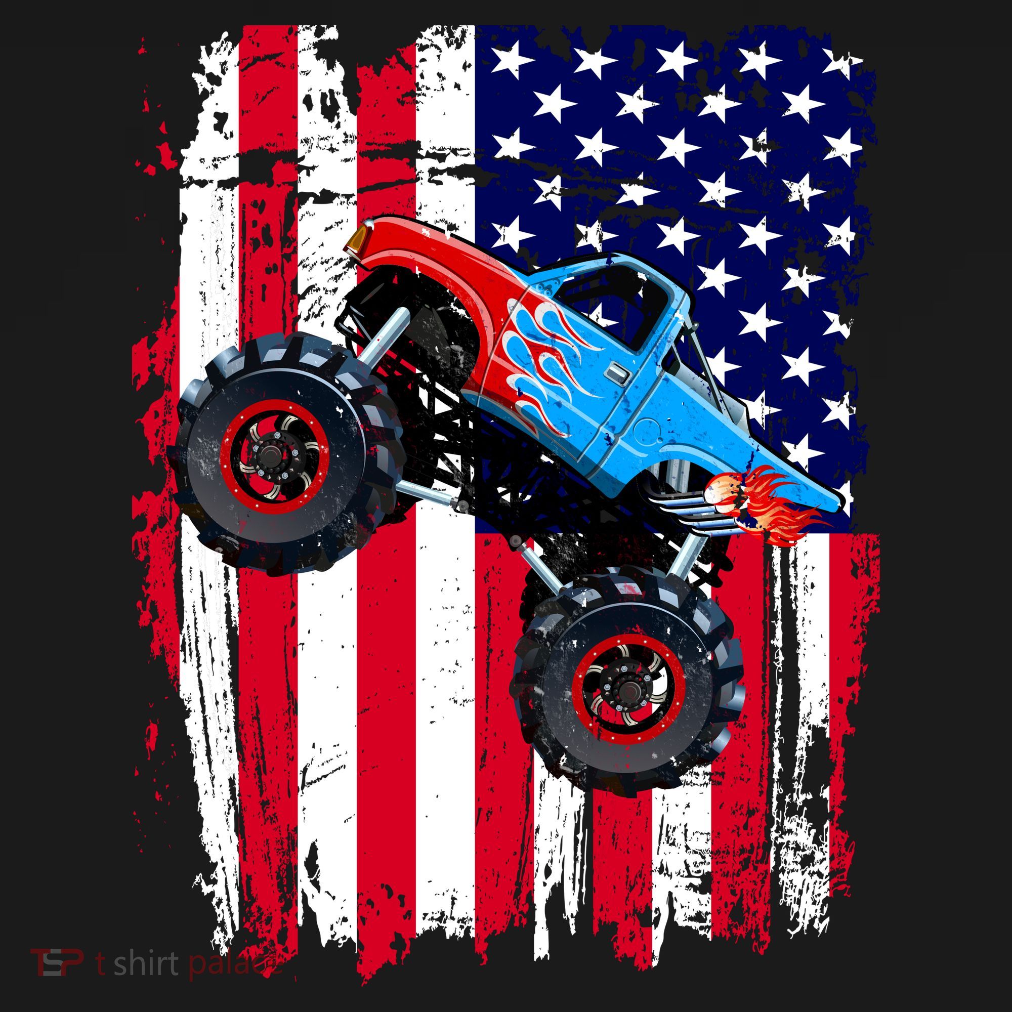 American Monster Truck Flag Women's Hoodie