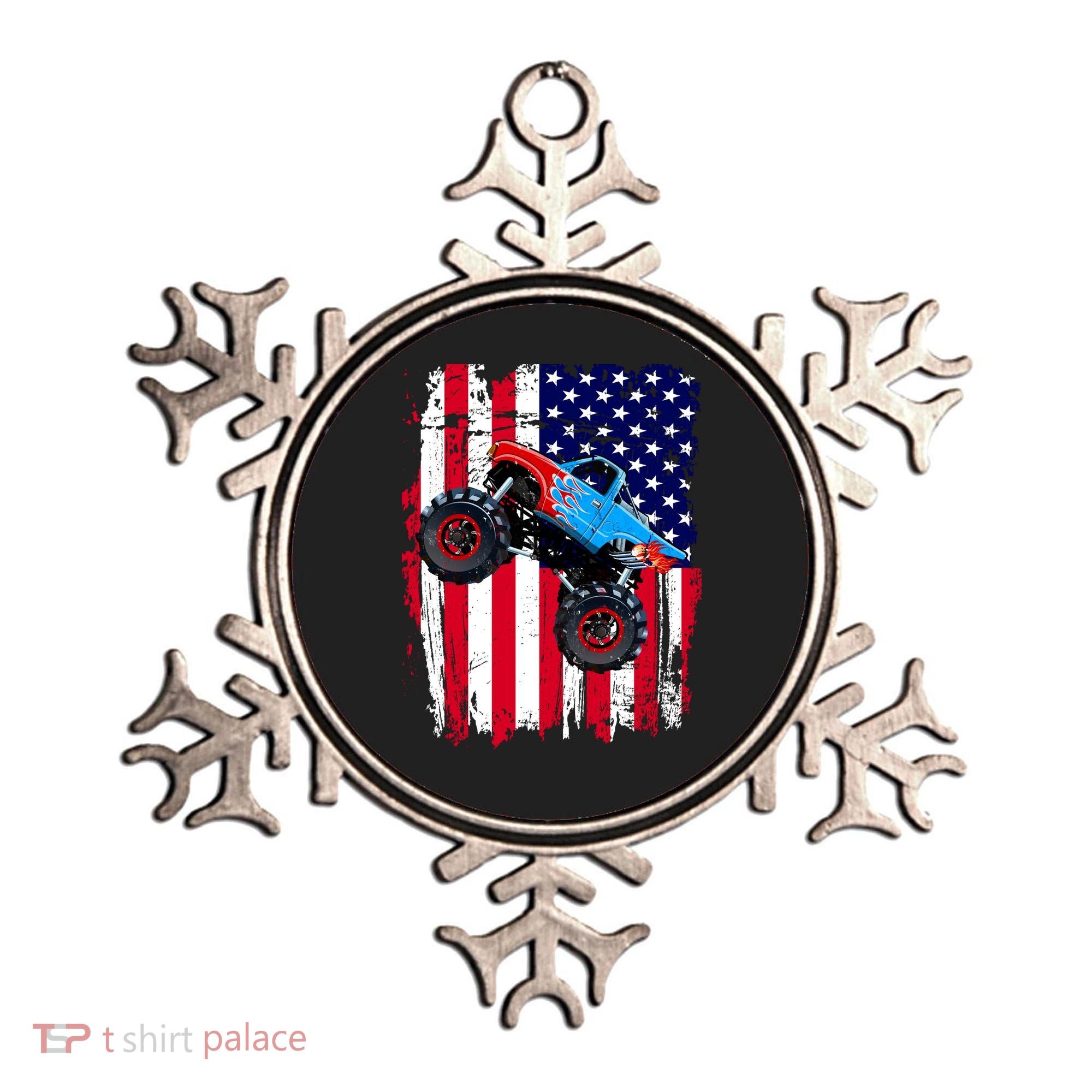 American Monster Truck Flag Ornament
