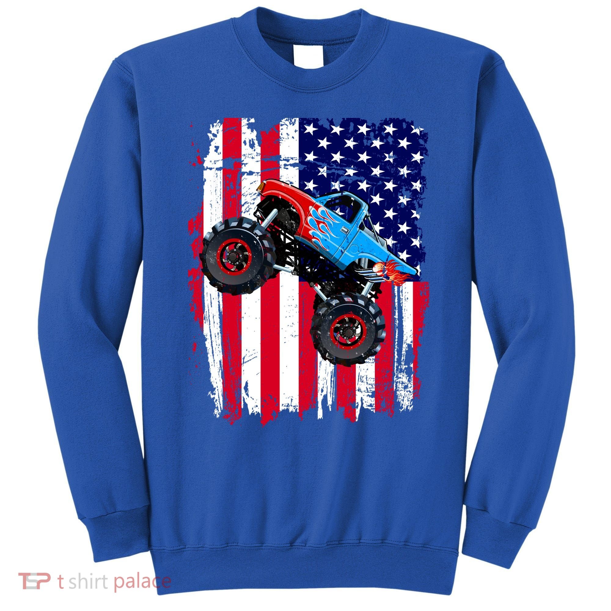 American Monster Truck Flag Sweatshirt