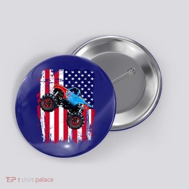 American Monster Truck Flag Button