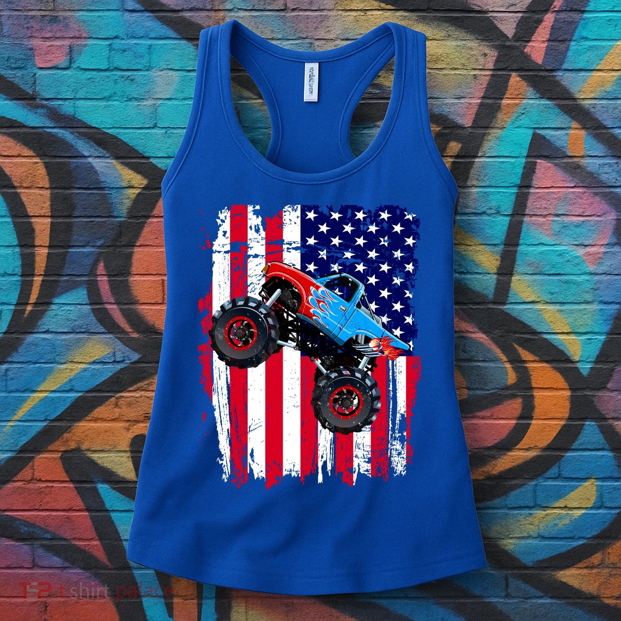 American Monster Truck Flag Women's Tank Top