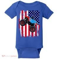 American Monster Truck Flag Baby Bodysuit thumb 0