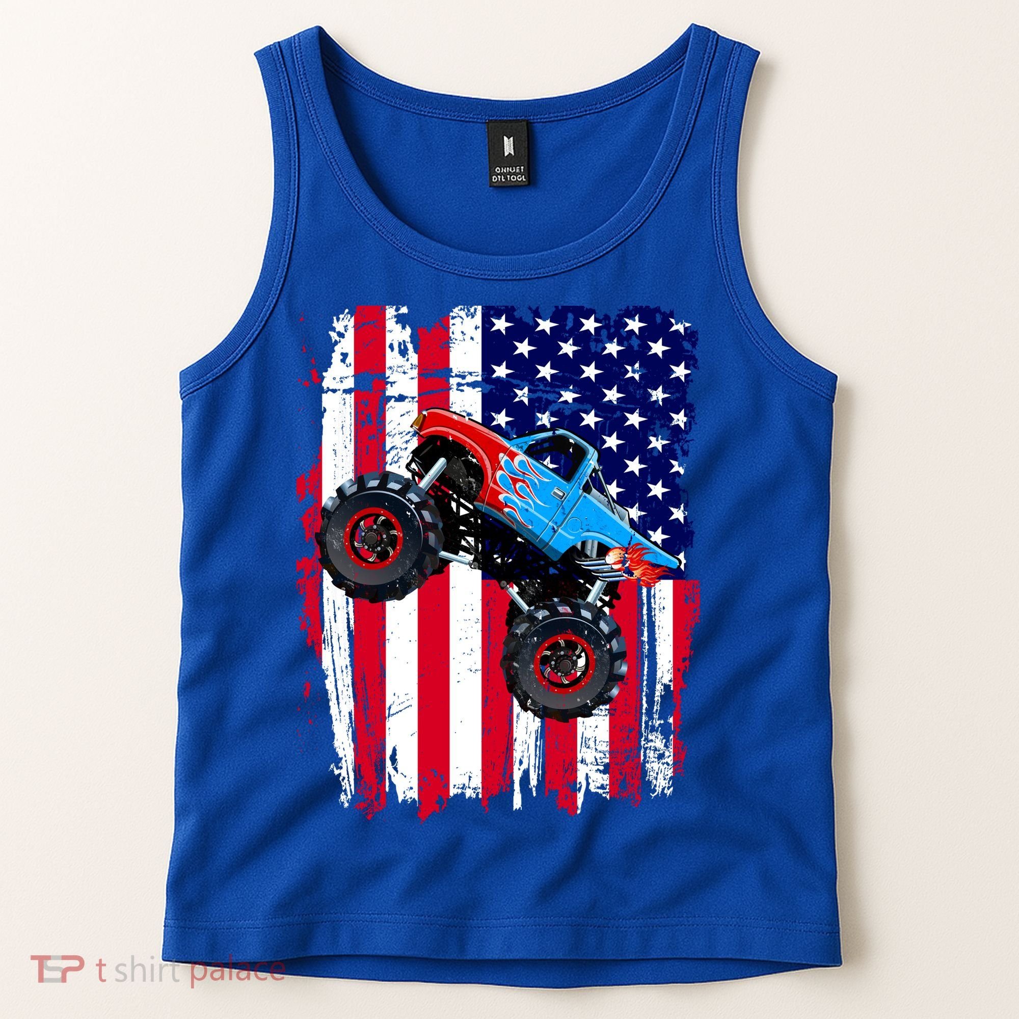 American Monster Truck Flag Tank Top