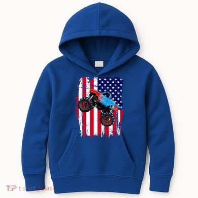 American Monster Truck Flag Kids Hoodie