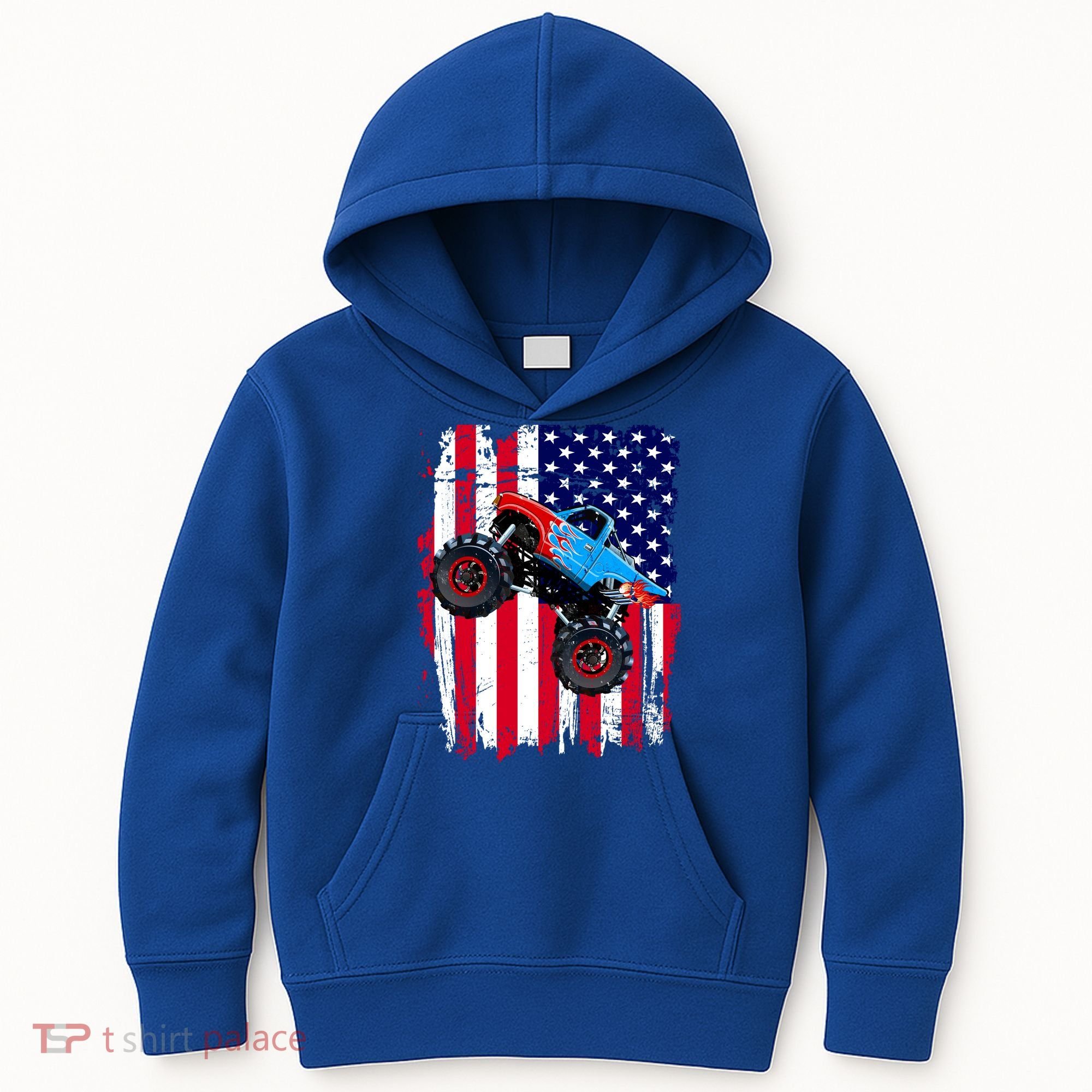 American Monster Truck Flag Kids Hoodie